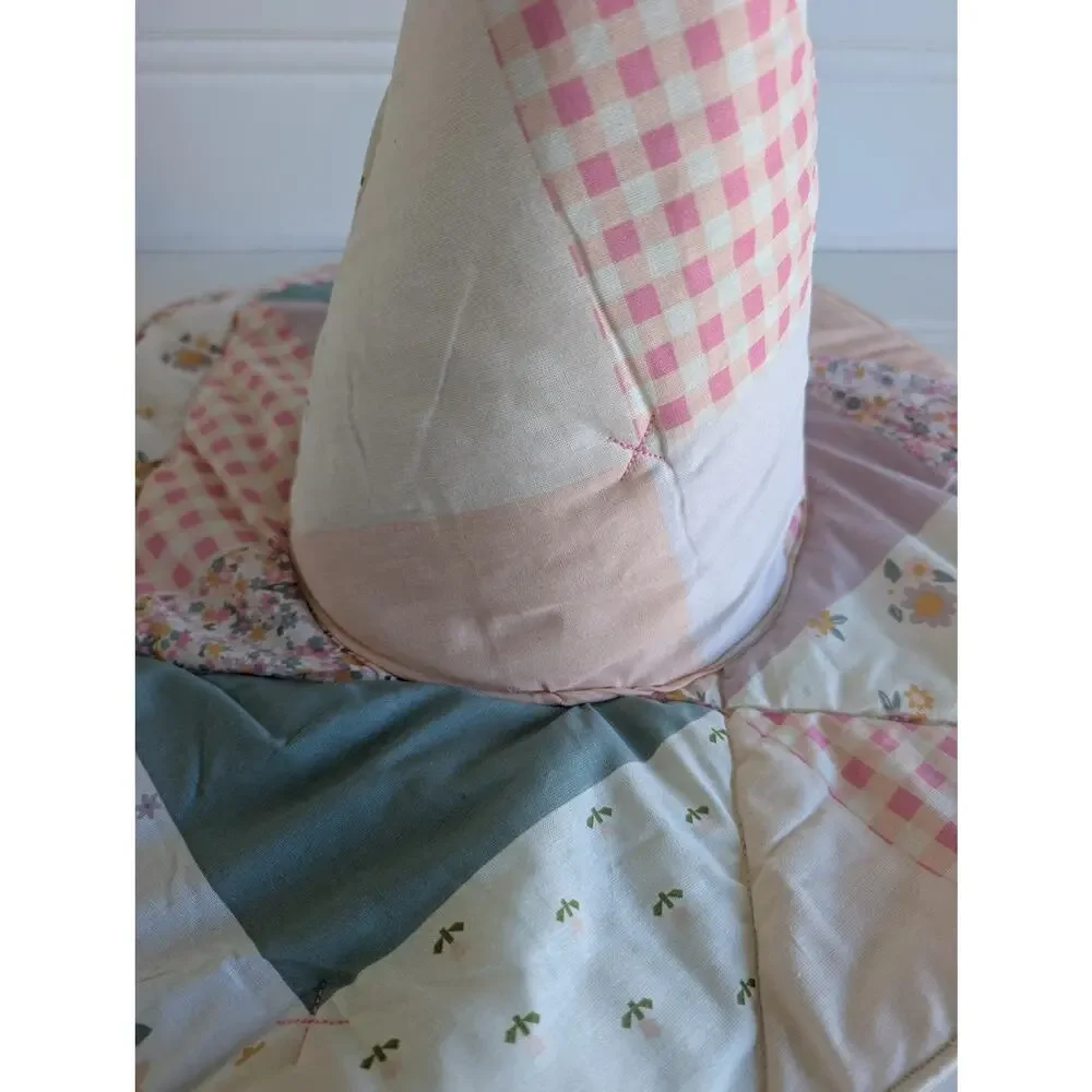 Handmade Quilted Whimsy Witch Hat - Pastel 4
